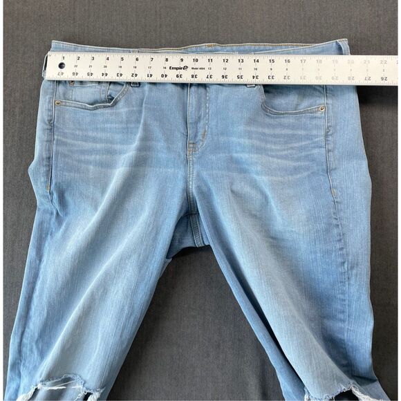 Torrid‎ Wide Leg Distressed Jeans Womens 16 Light Wash Vintage Grunge Raw Hem - Picture 8 of 12